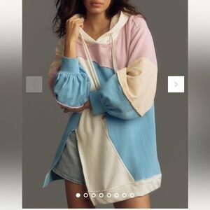 Pilcro Anthropologie Patchwork Hooded Sweatshirt Size‎ XL Oversized